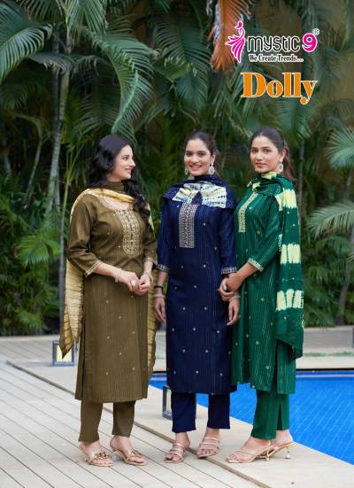 DOLLY VOL 5 BY MYSTIC9 DESIGNER EMBROIDERY SALWAR SUIT WHOLESALER IN INDIA